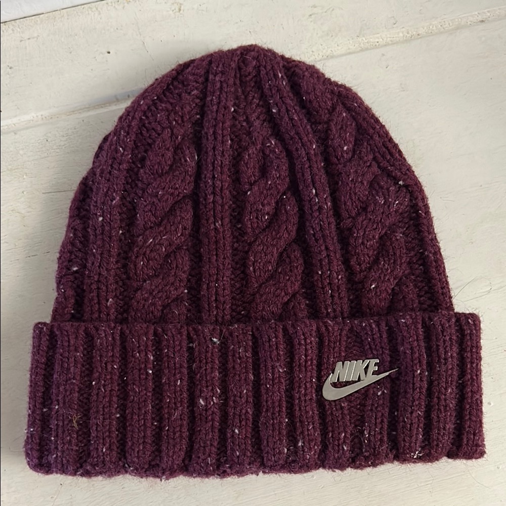 Nike Burgundy Knit Beanie